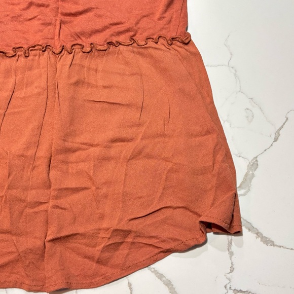 Maurice’s | Women’s Rayon Burnt Orange Rust Sleeveless Blouse Top Shirt Size XS - Picture 13 of 16